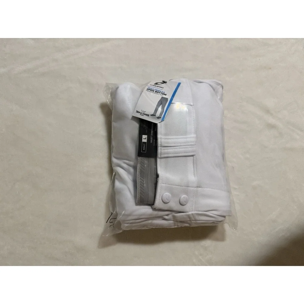 NWT CHAMPRO Triple Crown 2.0 Open Bottom Baseball Pants White ~ Size L